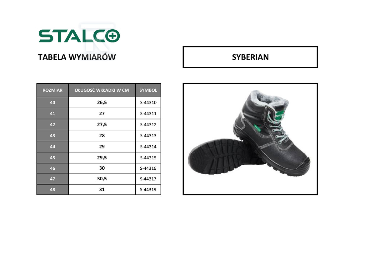 Trzewik skórzany ocieplany SYBERIAN S3 - S-44310
