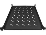 Стаціонарна полиця 19" 1U, глибина 750мм, чорна, 4 точки кріплення