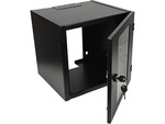 Шафа навісна 10", 6U, глибина 300 мм, зі скляними дверцятами, чорний колір