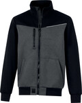 Толстовка на блискавці - мольтон 65% поліестер з переробки 35% бавовна з переробки 320 G/M² Темно-сірий-чорний XXL