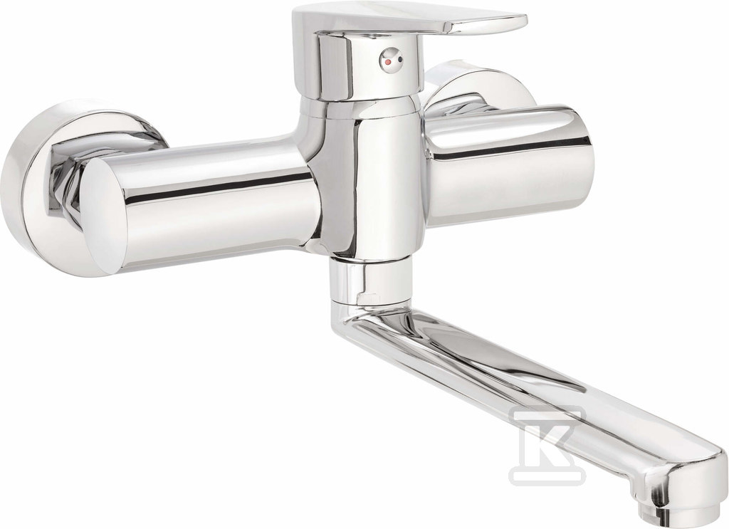 Tubo wall-mounted washbasin tap, chrome - BUT_050M