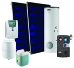 Zestaw solarny Inisol Uno SLIM 2K-5/BSL300N ze wsparciem hydraulicznym na dach płaski/taras