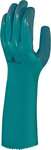 Рукавиці на основі з поліаміду, повністю покриті нітрилом, з потрійним покриттям на долоні, довжина 34 см, підкладка манжети з поліаміду та спандексу зелені 10