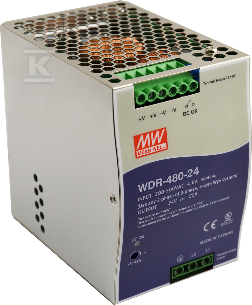 Alimentatore su guida DIN WDR - WDR-480-24