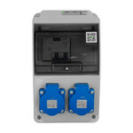 Rozdzielnica budowlana XS-S/FI 16A 2x230V erbetka IP54 zabezpieczenia Siemens gniazda Doktorvolt DV-5527-D