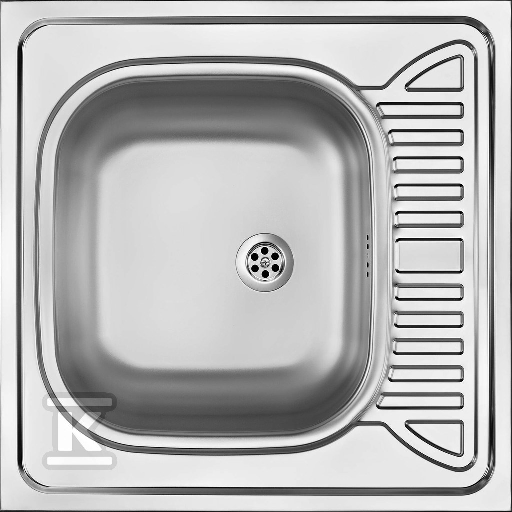 Single-bowl steel sink with drainer - ZE6_3140