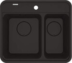 Гранітна мийка Momi, nero, 1,5-камерна 600x520x230 мм + аксесуари Space-Saver Nero