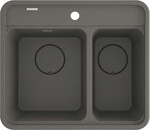 Гранітна мийка Momi, антрацит металік, 1,5-камерна 600x520x230 мм + аксесуари Space-Saver