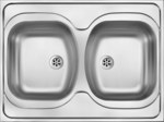 Tango 2-bowl steel sink - overlay, decor