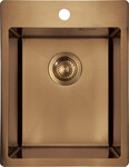 Мийка з нержавіючої сталі Olfato Precious, бронзовий шліфований, однокамерна 390x505x200 мм + аксесуари Space-Saver