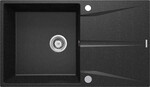 Мийка гранітна Corio, графіт, однокамерна з сушаркою 860x500x216 мм + аксесуари Space-Saver + заглушка отвору