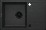 Мийка гранітна Corio, графіт металік, 1-камерна з сушаркою 670x440x175 мм + аксесуари Space-Saver Nero + заглушка отвору