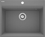 Мийка гранітна Corio, сірий металік, 1-камерна 600x500x216 мм + аксесуари Space-Saver