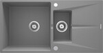 Мийка гранітна Corio, сірий металік, 1,5-камерна з сушаркою 970x500x215 мм + аксесуари Space-Saver + заглушка отвору
