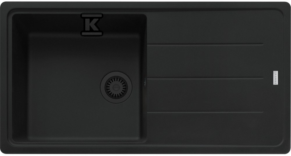 Zlewozmywak wbudowywany Fragranit+ Basis BFG 611-97 Czarny mat / Czarny odpływ 114.0693.556