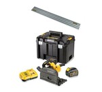 Pilarka tarczowa 54V XR FLEXVOLT 165 mm do cięcia wzdłużnego, z dwoma akumulatorami 6.0Ah, ładowarką, walizką TSTAK i prowadnicą DCS520T2R-QW