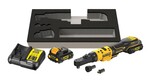 Акумуляторна тріскачка DEWALT XR 12V безщіткова, тримач 1/4" і 3/8", момент 75Nm, 2 акумулятори 3.0Ah, зарядний пристрій та кейс DCF500L2G-QW