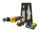 Акумуляторна тріскачка DEWALT XR 12V безщіткова, тримач 3/8", момент 81Nm, 1 акумулятор 3.0Ah, зарядний пристрій та кейс DCF503L1G-QW