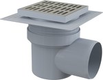 Kratka ściekowa 150x150/110 mm odpływ boczny, kratka nierdzewna, dwa poziomy izolacji, syfon mokry APV12