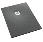 Brodzik kompozytowy Stabilsound Plus® Kalait Grey Stone 80x180x4 cm, prostokątny