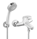 Bateria wannowa ONE z zestawem natryskowym, chrom