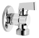 Zawór kulowy kątowy z aluminiowym uchwytem z rozetą, z zaworem zwrotnym 1-2"x3-4"