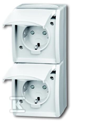 Gniazdo SCHUKO z przesłonami podwójne, - 2CKA002084A0722