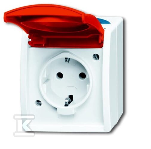 Gniazdo SCHUKO z czerwoną klapką z - 2CKA002083A0825