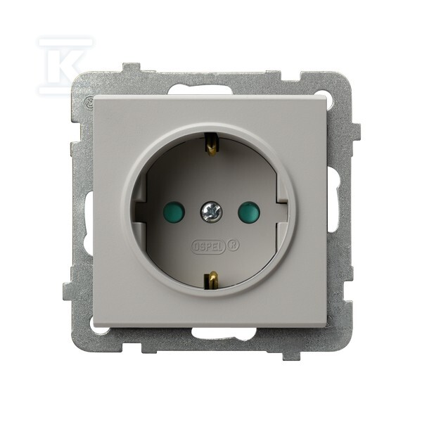 Одинарна розетка з заземленням Schuko з - GP-1RSP/M/82