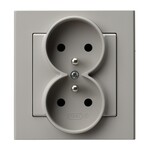 Подвійна розетка з заземленням, комплектована рамкою SONATA KASZMIR