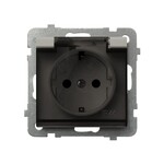 Водонепроникна розетка з заземленням Schuko IP-44, прозорий кришечка SONATA KASZMIR