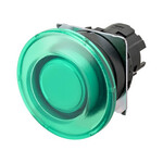 Przycisk A22NZ średnica 22mm,ramka plastikowa,grzybkowy,chwilowy,nakrętka przezroczysta zielona,podświetlany,A22NZ-BMM-TGA