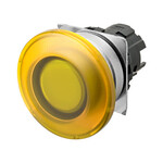 Przycisk A22NZ średnica 22mm,ramka metalowa szczotkowana,grzybkowy,alternatywny,nakrętka przezroczysta żółta,podświetlany,A22NZ-MMA-TYA