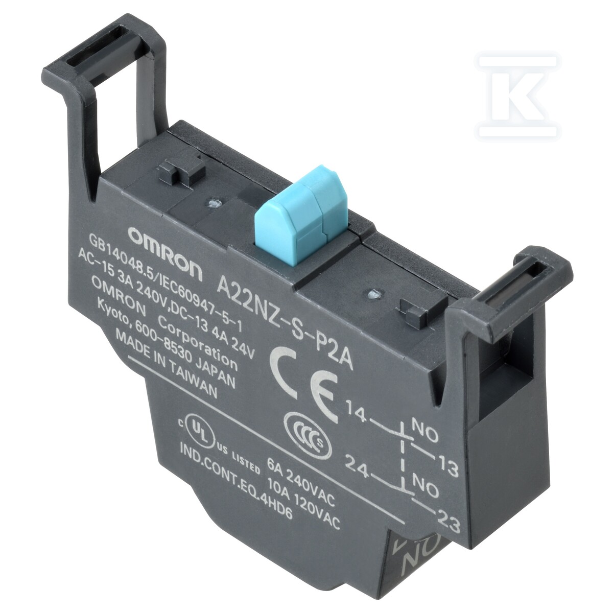 Styki A22N, DPST-NO, zaciski push-in - A22NZ-S-P2A