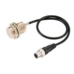 Czujnik zbliżeniowy, indukcyjny, niklowo-mosiężny, krótki korpus, M30, osłonięty, 15 mm, DC, 3-przewodowy, PNP NO+NC, IO-Link COM2, M12 z końcówką Smartclick, 0,3 m, E2E-X15B3D30-M1TJ 0.3M
