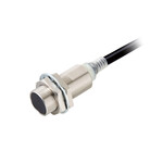 Czujnik zbliżeniowy, indukcyjny, niklowo-mosiężny, krótki korpus, M18, osłonięty, 8 mm, DC, 3-przewodowy, NPN NO, 5 m kabel, E2E-X8C118 5M