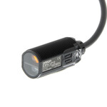 Czujnik fotoelektryczny, lufa gwintowana M18, plastikowy, czerwona dioda LED, tłumienie tła, 200 mm, NPN, światło-wł/ciemność-wł, kabel 2 m, E3FA-LN12 2M
