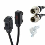 Czujnik fotoelektryczny, przezświetleniowy, 1 m, DC, 3-przewodowy, NPN, światło włączone, widok z boku, złączka M8 3 pin, mocowanie M2, E3T-ST11-M5J 0.3M