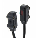 Czujnik fotoelektryczny, przezprzewodzeniowy, miniaturowy, widok boczny, dioda LED podczerwieni, 1m, NPN, D-on, kabel 2m, mocowanie M2, E3T-ST12F 2M