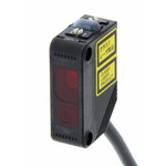 Czujnik fotoelektryczny,obudowa prostokątna,czerwony laser klasy 1,tłumienie tła,wersja wysokiej prędkości,300 mm,NPN,światło-WŁ/ciemno-WŁ,kabel 2 m,E3Z-LL63 2M