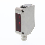 Czujnik fotoelektryczny, obudowa prostokątna, stal nierdzewna, czerwona dioda LED, tłumienie tła, 100 mm, PNP, Światło-WŁ/Ćm-WŁ, złączka M8 4-pinowa, E3ZM-LS86H
