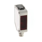 Czujnik fotoelektryczny, obudowa prostokątna, stal nierdzewna, czerwona dioda LED, tłumienie tła, 100 mm, PNP, światło-ON stałe, złączka M8 4-pinowa, E3ZM-LS86X