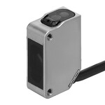 Czujnik fotoelektryczny, obudowa prostokątna, stal nierdzewna, czerwona dioda LED, tłumienie tła, 100 mm, PNP, światło-wł/ćm.-wł, kabel 10 m, E3ZM-LS81H 10M