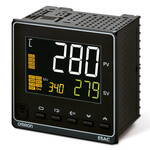 Regulator temperatury PRO, 1/4 DIN (96x96 mm), 1×12 V DC wyjście impulsowe/1×wyjście przekaźnikowe, 4 AUX, wejście zdarzeń 6, zdalne wejście nastawy, wykrywanie wypalenia grzałki i awarii SSR, wyjście transformatorowe, 100-240 V AC, E5AC-QR4A5M-011