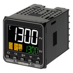 Regulator temperatury, 1/16 DIN (48x48 mm), 2×12 V DC wyjście impulsowe, 3 AUX, 2 wejścia zdarzeń, alarm przepalenia grzałki i awarii SSR, 24 V AC/DC, E5CC-QQ3D5M-001