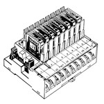 Kostka wyjściowa do modułu wyjściowego NPN, 8 punktów, napięcie cewki przekaźnika 24 V DC