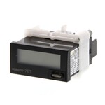 Licznik czasu 1/32 DIN (48x24 mm), LCD 7-cyfrowy, zasilany własny, zakres 999h59m59s / 9999h59.9m, wejście VAC/DC, obudowa czarna