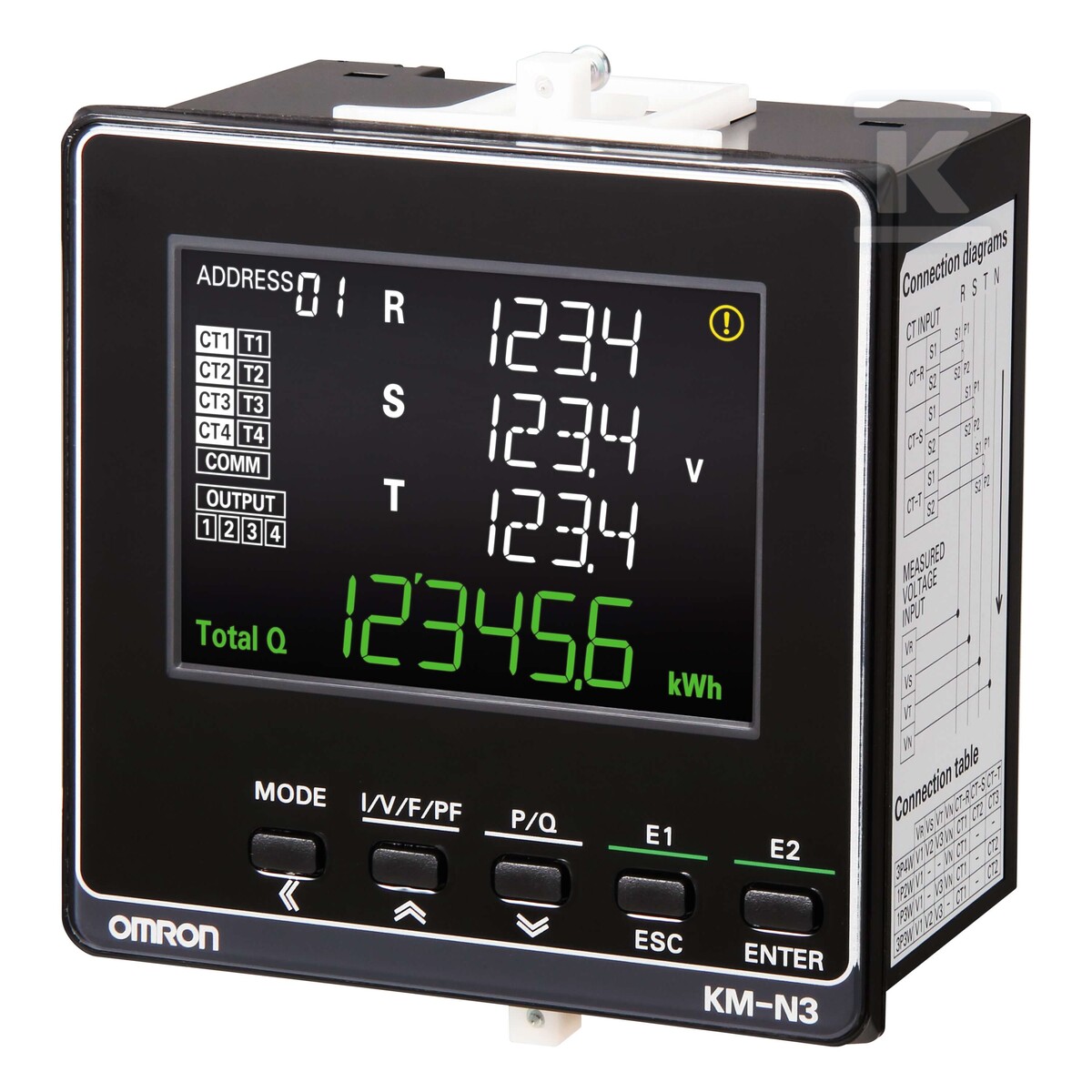 Monitor mocy wieloobwodowy, kompaktowy, - KM-N3-FLK