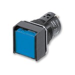 Wskaźnik cylindryczny 16 mm, kwadratowy, niebieski, LED, 12 VAC/VDC, zaciski lutowane, IP66 (odporny na olej)