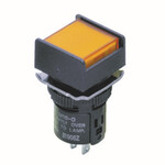 Wskaźnik LED cylindryczny 16 mm, kwadratowy, żółty, 12 VAC/VDC, zaciski lutowane, IP66 (odporny na olej)